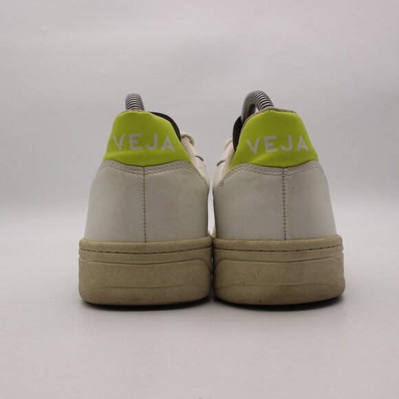 Veja V 10 Women's Size 8  White Green Leather Lace Up Logo Sneakers Lace Up - Picture 5 of 10